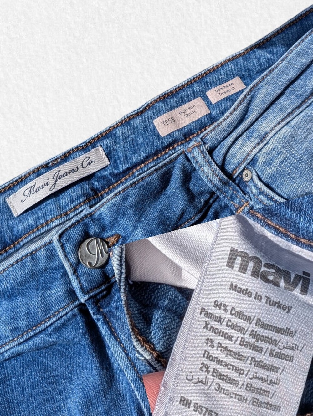 Mavi Women’s Star-Print Plus Size 18 TALL: Blue High Rise Skinny Jeans - Picture 5 of 8